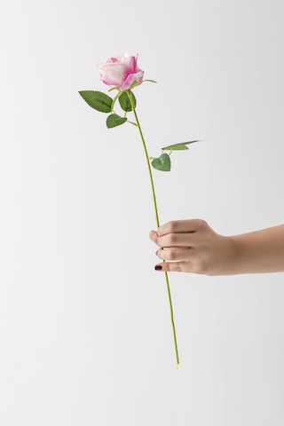 Yapay Kadife Gül Tek Dal Pembe 50 Cm