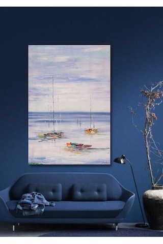 Yağlı Boya Tablo %100 El Yapımı Home In Joy 85Cmx124Cm