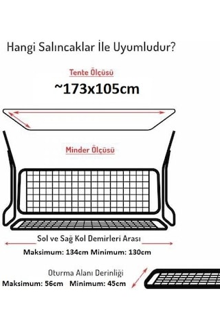 Mandaştekstil Mandaş Süngerli Salıncak Minder Seti (Duck Kumaş)-2 Kişilik Sarı
