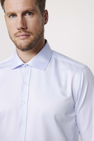 Tudors Modern Slim Fit Düz Saten Pamuklu Erkek Mavi Gömlek-25822-mavi Mavi