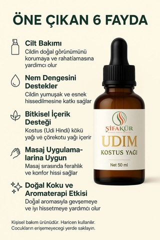 Şifakür Kostus Özlü Udi Hindi Yağı 50 ML