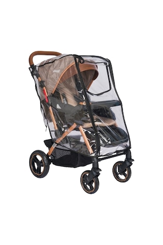 Ultra Lüks Fermuarlı Bebek Arabası Yağmurluğu Siyah Şeffaf