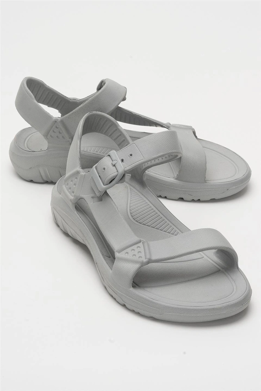 Unisex Eva Spor Kaymaz Yürüyüş Sandaleti Gri Gri