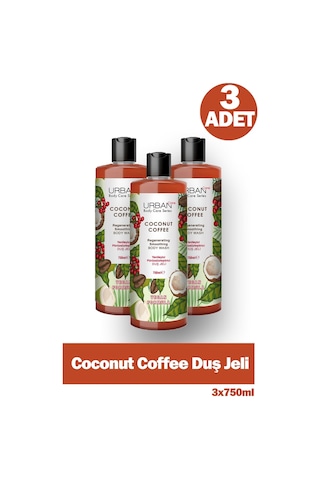 Urban Care Body Series Coconut Coffee Duş Jeli 750 Ml 3 Adet Hindistan Cevizi