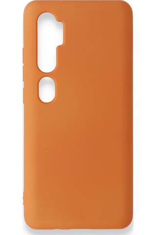 Xiaomi Mi Note 10 Pro İçi Kadife Kaplı Esnek Silikon Kapak Ryc/ Nano Lansman Turuncu