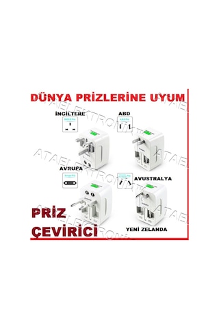 Seyahat Adaptörü Ingiltere Amerika Asya Avrupa Priz Çevirici (126752902)