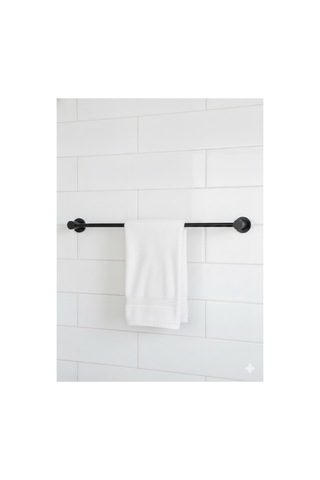 Siyah Alüminyum Banyo Seti Havluluk & Tuvalet Kağıtlığı Çift Taraflı Bantlı Gümüş