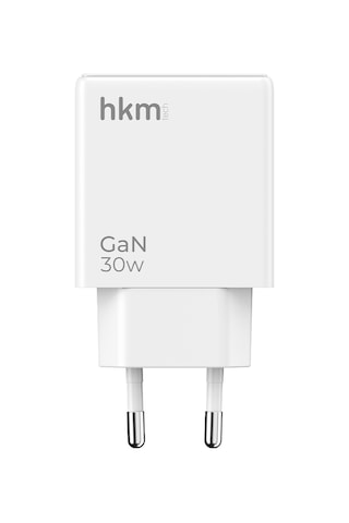 Extra Slim Gan 30W Usb-A Ve Type-C Çift Portlu Hızlı Şarj Aleti Ultra Ince Güç Adaptörü Beyaz