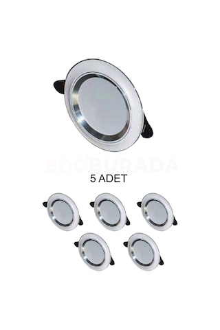 Cata Ct-5257 Zebra Led Spot Beyaz-krom 6w 3 Renk - 5 Li Paket