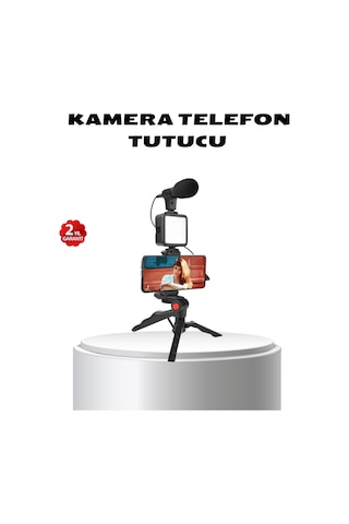 Video Çekim Kiti Tripod Led Işık Harici Mikrofon Bluetooth Kumanda Seti