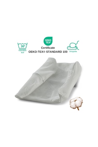Rudu Japon Yastık Kılıfı Çift Taraflı Visco Visko 51x41x13-11cm Beyaz