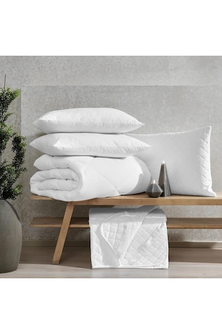 Taç Comfort Mikrofiber Çift Kişilik Yorgan Beyaz Çok Renkli