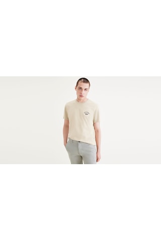Dockers Graphıc Tee Fan Logo Graphıc Tee Sahara Erkek Bej T-shirt - A1103 Bej