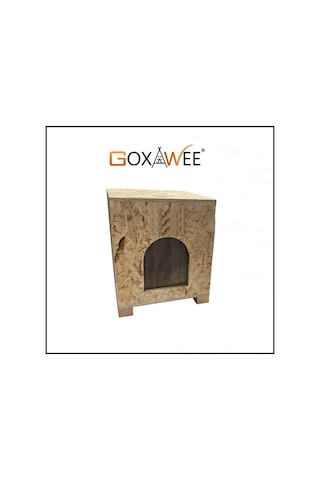 Goxawee Dizayn Kedi Evi Dış Ortam Uygun Ahşap Kedi Evi Osb 40x37x34 Cm