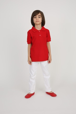 Digil Kids Pamuk Penye Polo Yaka Basic Erkek Çocuk Tişört Kırmızı