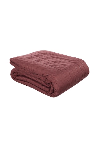 Taç Glory Kendinden Desenli%100 Polyester Yatak Örtüsü Seti, Bordo, Çift Kişilik Diğer