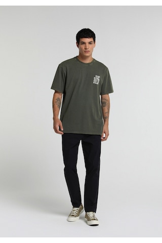 Colin's Colins Relaxed Fit Yuvarlak Yaka Düz Erkek Yeşil Kısa Kol Tişört Cl1080491 Q1.v2 Kha Haki
