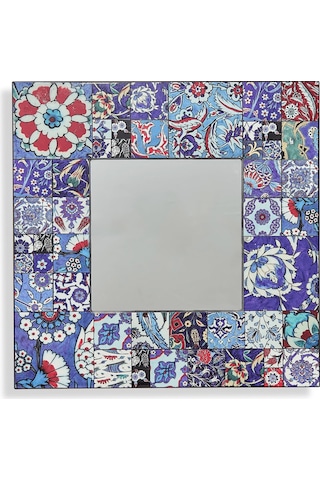 Pasabahce İznik Çini Karolu Ayna 30x30 Cm 30x30 Cm - 1 Adet Cok Renkli
