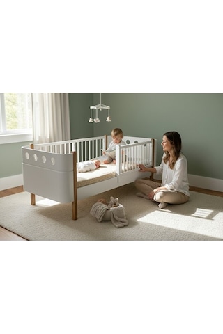 Sahra 90x190 Ölçülerinde Yatak Uyumlu Karyola %100 Mdf Bebek Ve Çocuk Montessori