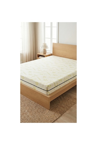 Kılıf Bambu 180x200 Yatak Kılıfı Koruyucusu Örtüsü Fermuarlı Kapitone Fit Zippered Mattress Cover Natural