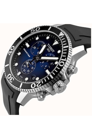 Tissot Seastar T120417 Uyumlu Siyah Silikon Saat Kordonu