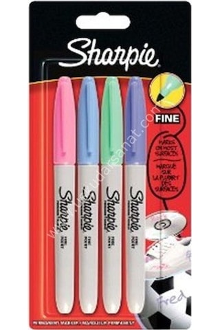Sharpie Permanent Fine Markör 4'lü Set Pastel Renkler Çok Renkli