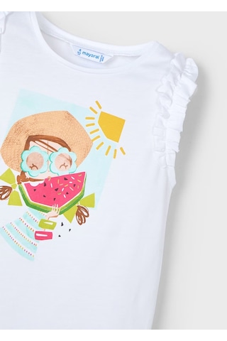 Mayoral Kız Çocuk T-shirt 3021y25 Beyaz
