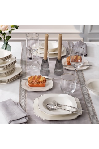 Schafer Royalty 24 Parça Yemek Takımı-platin