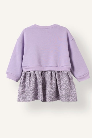 Defacto Leopar Desenli Uzun Kollu Elbise Kız Bebek I3589a526wnpr251 Mor-pr251