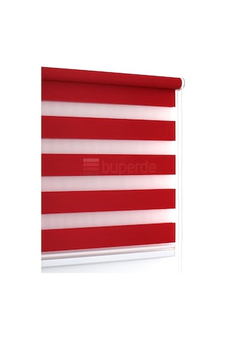 Buperde Kırmızı Eko Zebra Stor Perde