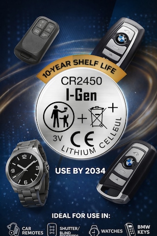 I-gen Cr2450 Lityum Düğme Pil 3v 2450 Pil 10'lu Paket