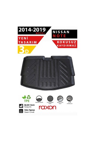Nissan Note 2014 2019 Bagaj Havuzu 3d Özel Kalıp Su Geçirmez Kaymaz