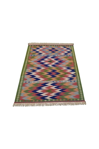 Kilim Antik El Dokuma Yün Batı Anadolu Yüncü Yörük Kilimi 0135 - Yeni - Çok Renkli