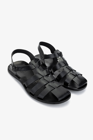 Valmenti Erkek Hakiki Deri Siyah Düz Sandalet 1152 019 Erk Sndlt Y25 Nero Siyah