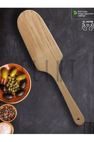 Gürgen Ağacı El Yapımı Tahta Ahşap Servis Spatula Çevirgeç 37 Cm