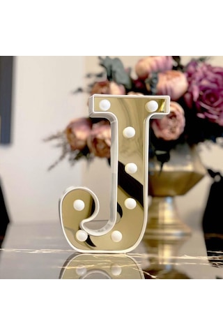 Dekoratif Led Işıklı 3d J Harfi Büyük Boy Organizasyon Doğum Günü