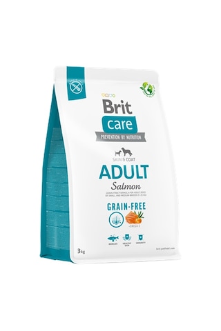 Brit Care Deri Ve Tüy Hassasiyeti Olan, Yetişkin Köpekler İçin, Tahılsız, Somonlu Kuru Mama 3 Kg