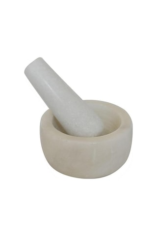 Mayasa Karbeyaz Mermer Havan, Ø9.5x5 Cm 8781