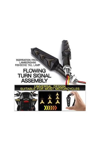 Monyee Motosiklet Genel Kullanım Akıcı Led İki Renkli Sinyal Lambası, 12v Ip67 Su Geçirmez Abs Malzeme, 4 Adet Set Çok Renkli74