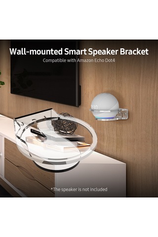 Kangvka Echo Dot 4 Akrilik Ses Sistemi Tutucusu - Şeffaf, Kablo Gizleme Özelliği, Kolay Kurulum, Altyapı Gereği Yok, Ses Kalitesini Korur