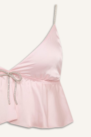 Defacto Regular Fıt Askılı Saten Pijama Üst G1175ax26sppn648 Pembe-pn648