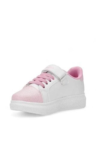 Zacoz Melodia Detaylı Simli Kız Çocuk Spor Ayakkabısı, Sneaker Beyaz Pembe