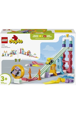 LEGO® DUPLO® Kasabası 3’ü 1 Arada Araçlarla Yaratıcı Rampalar 10478 - 3+ için Aksesuarlar İçeren Eğitici Oyuncak Yapım Seti (111P)