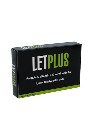 Letplus Folik Asit + Vitamin B12 + Vitamin B6 İçeren Takviye Edici Gıda 90 Tablet