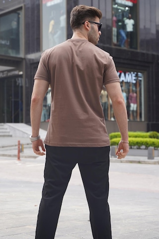 Madmext Kahverengi Regular Fit Basic Erkek Tişört 6131-kahverengi Kahverengi