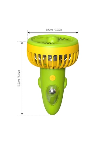 Kangvka Yenilenebilir Usb Boyun Bağlı Mini Fan - 3 Hız Ayarı, Taşınabilir Ev/outdoor Kullanım, Yeşil-sarı Renk F6
