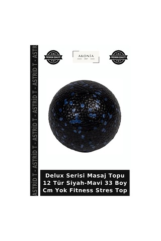 Delux Serisi Masaj Topu 12 Tür Siyah-mavi 33 Boy Cm Yok Fitness Top Siyah - Mavi