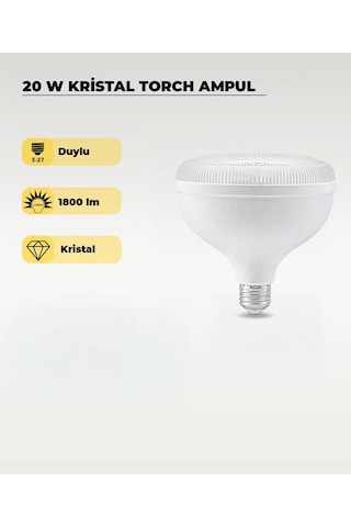20w Kristal Torch Led Ampul Beyaz Işık