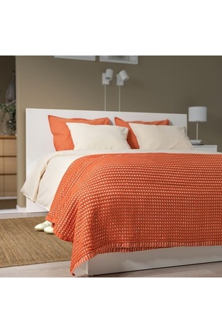 Ikea Pelartuja Yatak Örtüsü, Kırmızı-kahverengi-bej, 230x250 Cm