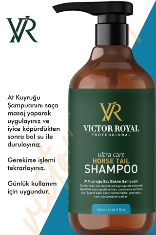 Victor Royal Hızlı Uzama Etkili At Kuyruğu Saç Bakım Şampuanı 500 Ml Dökülen